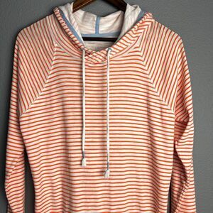 Southern Tide  Scuba Dress Pullover‎ Size S Cowl Neck Orange White L/SL Coverup
